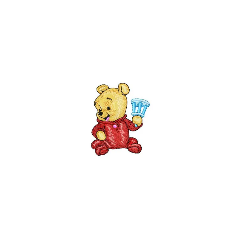Baby Pooh Embroidery Design - Nursery Stitching Pattern