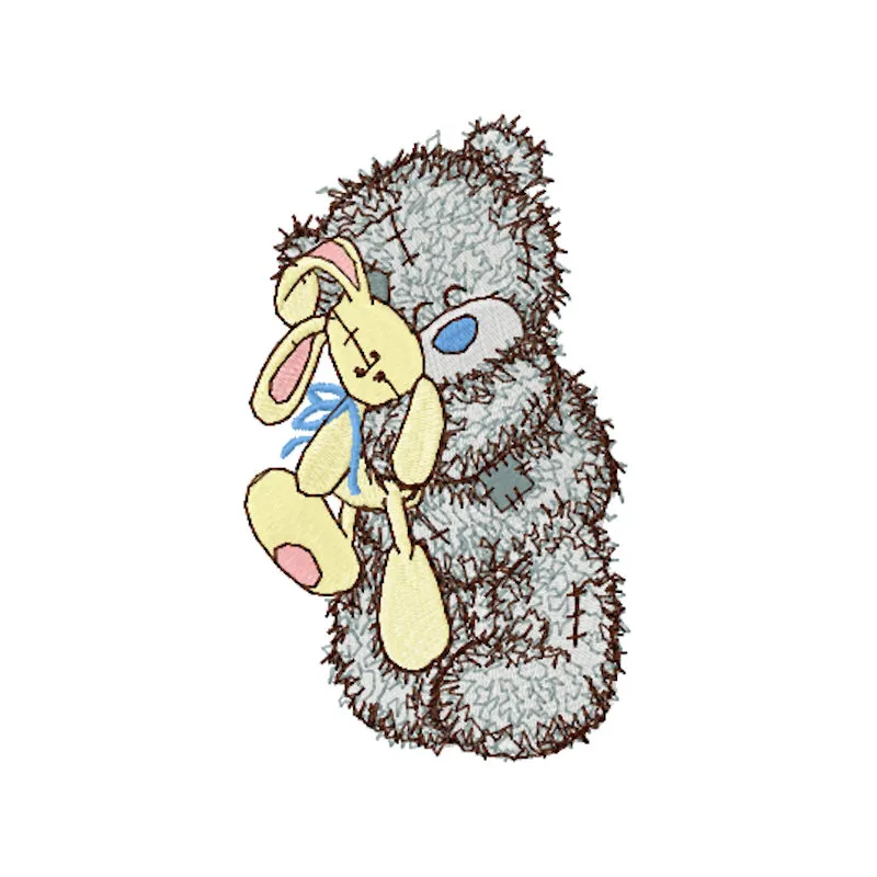 Teddy Bear with toy embroidery design - Embroidery Design