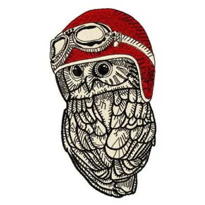 Wild Bike Rally Owl Stitching Pattern for Crafters