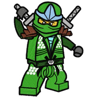 LEGO Ninjago Green Ninja Lloyd ZX  embroidery design - Embroidery Design