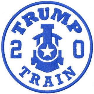 Trump train 2020 one colored embroidery design - Embroidery Design
