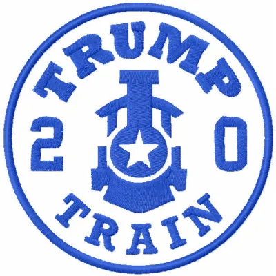 Trump train 2020 one colored embroidery design - Embroidery Design