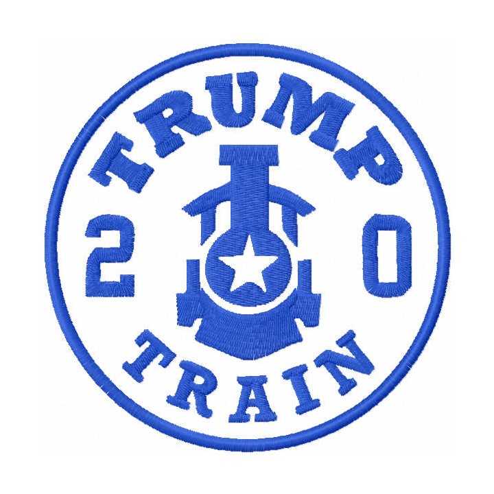 Trump train 2020 one colored embroidery design - Embroidery Design