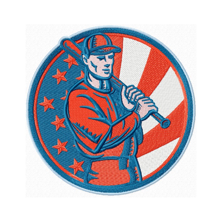 Baseball badge embroidery design - Embroidery Design