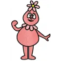 Foofa Happy Embroidery - Sweet Pink Flower Character