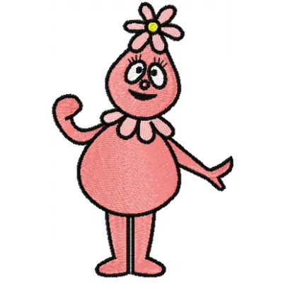 Foofa Happy Embroidery - Sweet Pink Flower Character