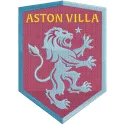 Aston Villa Shield logo embroidery design featuring the iconic claret and blue colors and detailed stitching.
