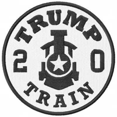Trump Train 2020 Embroidery Design for Patriotic Crafts