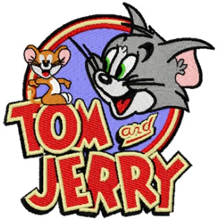 Tom and Jerry Badge embroidery design - Embroidery Design