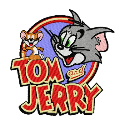 Tom and Jerry Badge Stitching Pattern | Cartoon Design