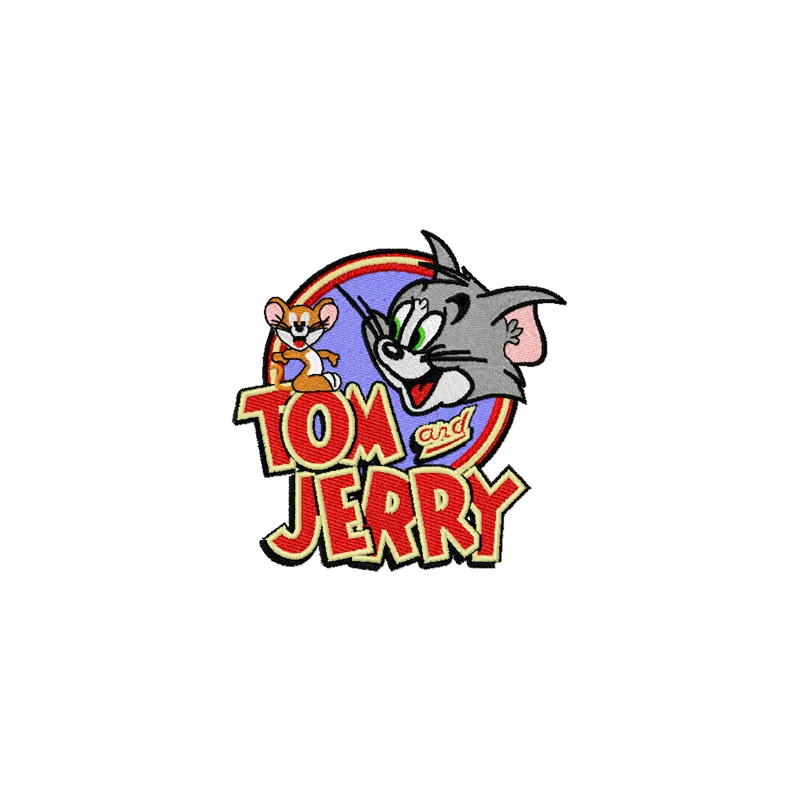 Tom and Jerry Badge Stitching Pattern | Cartoon Design