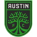Austin FC logo embroidery design featuring a green and black color scheme with the team's emblem prominently displayed.