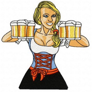 Beer girl 10 embroidery design - Embroidery Design