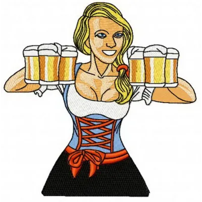 Beer girl 10 embroidery design - Embroidery Design