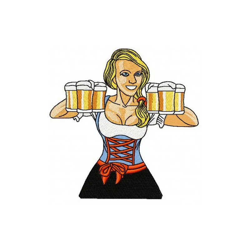 Beer girl 10 embroidery design - Embroidery Design