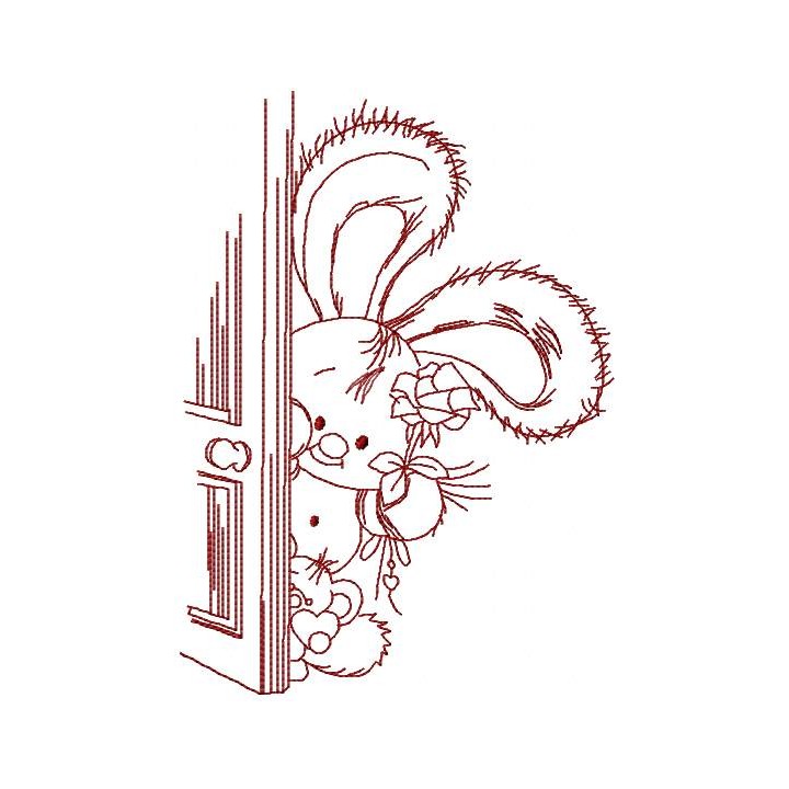 Bunny and mouse happy birthday embroidery design - Embroidery Design