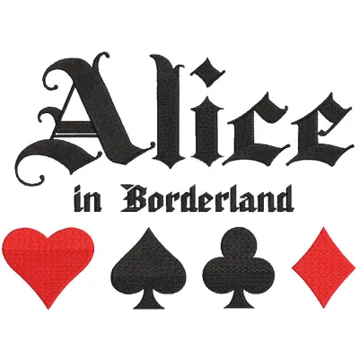 Alice in Borderland embroidery design featuring intricate details and vibrant colors inspired by the movie.