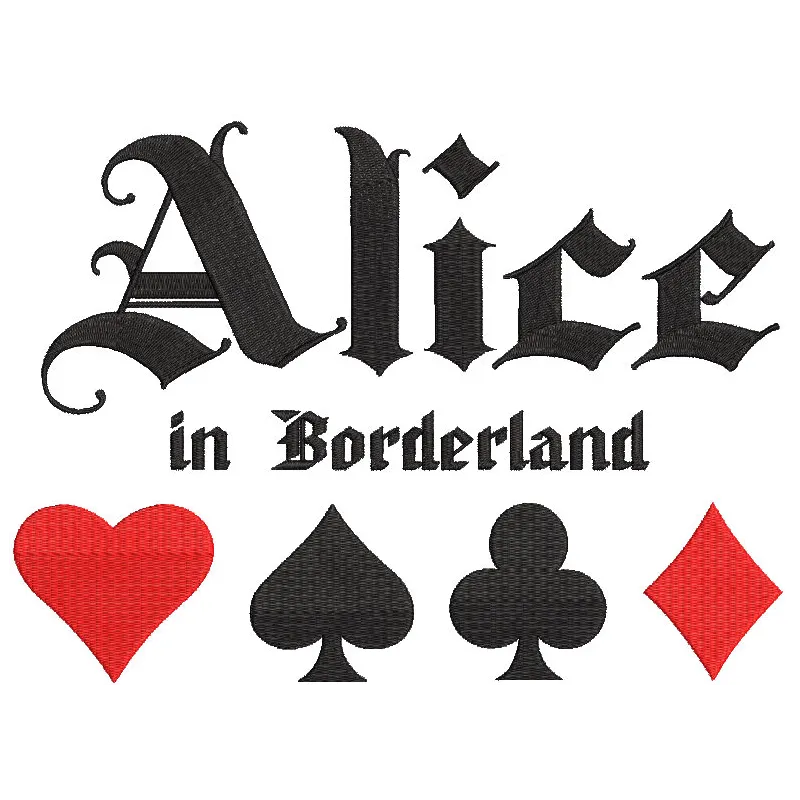Alice in Borderland embroidery design featuring intricate details and vibrant colors inspired by the movie.