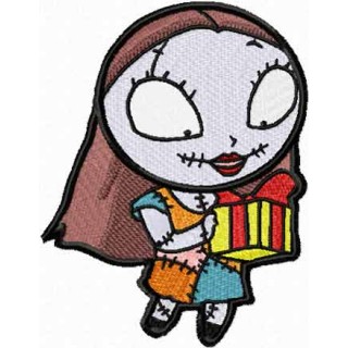 Sally with Christmas Gift  embroidery design - Embroidery Design