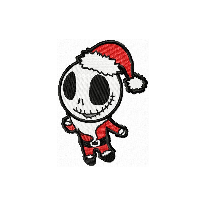Jack Skellington Christmas Tokidoki Style embroidery design - Embroidery Design