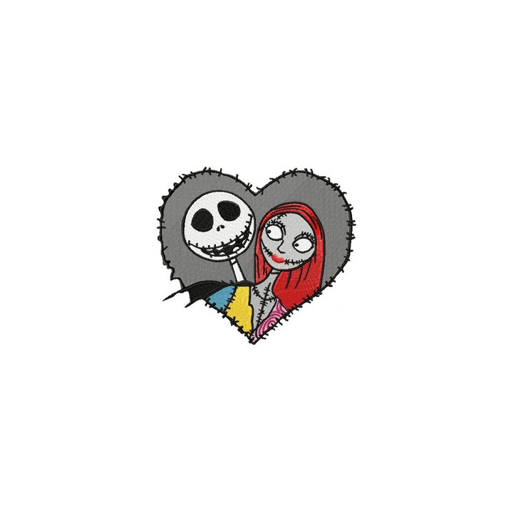 Jack and Sally embroidery design - Embroidery Design