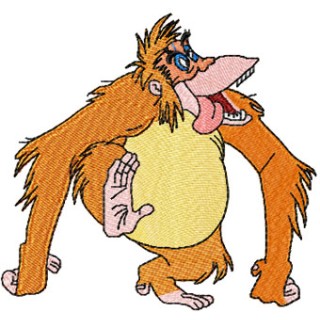 King Louie Monkey embroidery design - Embroidery Design