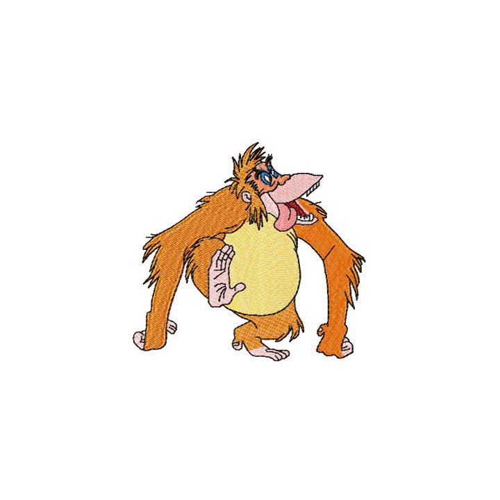 King Louie Monkey embroidery design - Embroidery Design
