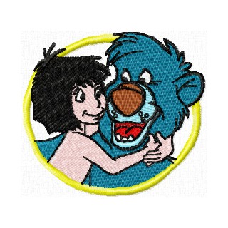 Mowgli and Baloo  embroidery design - Embroidery Design