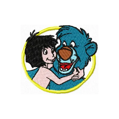 Mowgli and Baloo  embroidery design - Embroidery Design