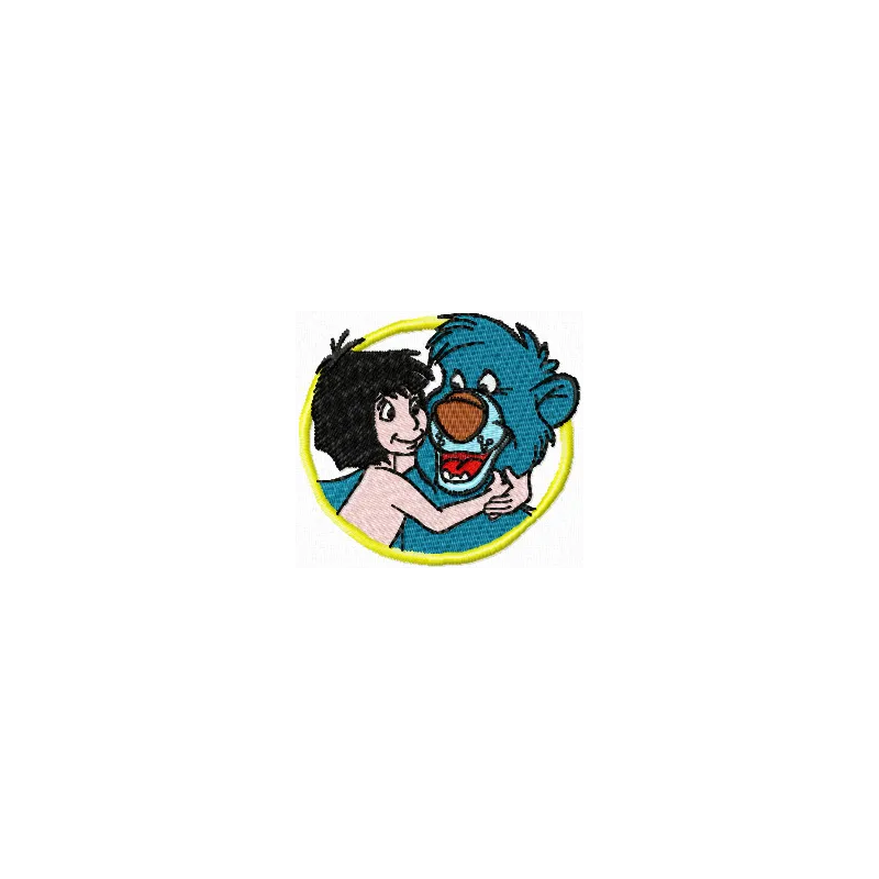 Mowgli and Baloo  embroidery design - Embroidery Design