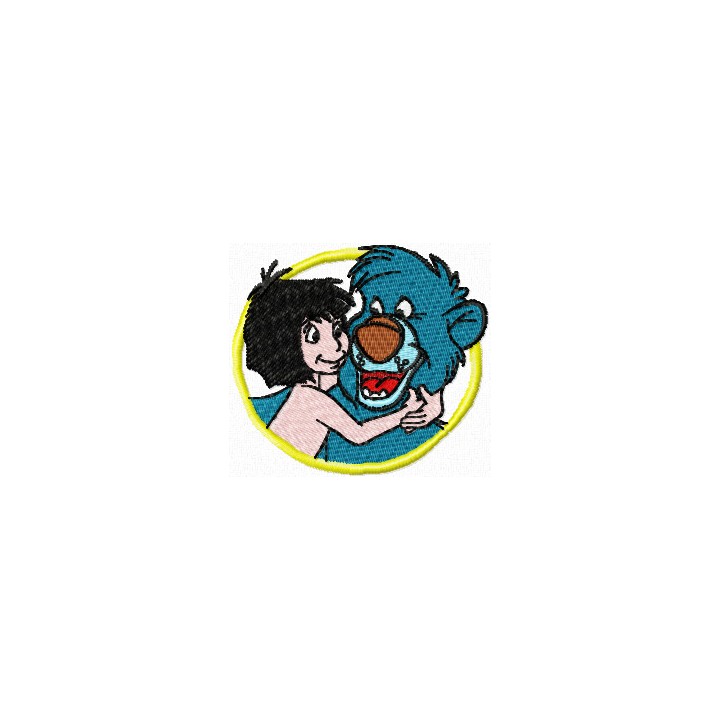 Mowgli and Baloo  embroidery design - Embroidery Design