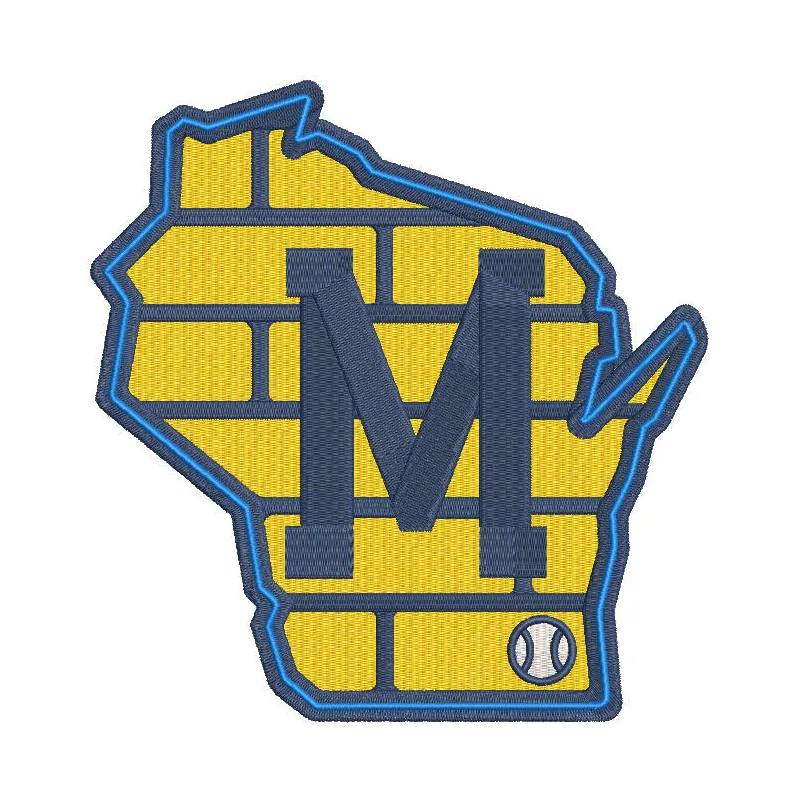 Milwaukee Brewers 2020 Alternate Logo embroidery design featuring the team's iconic emblem in vibrant colors.