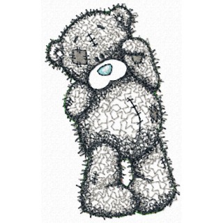 Teddy Bear bye bye applique embroidery design - Embroidery Design