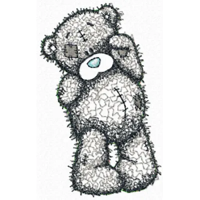 Teddy Bear bye bye applique embroidery design - Embroidery Design
