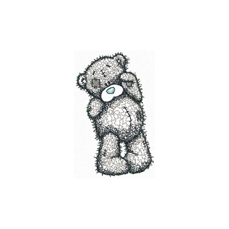 Teddy Bear bye bye applique embroidery design - Embroidery Design
