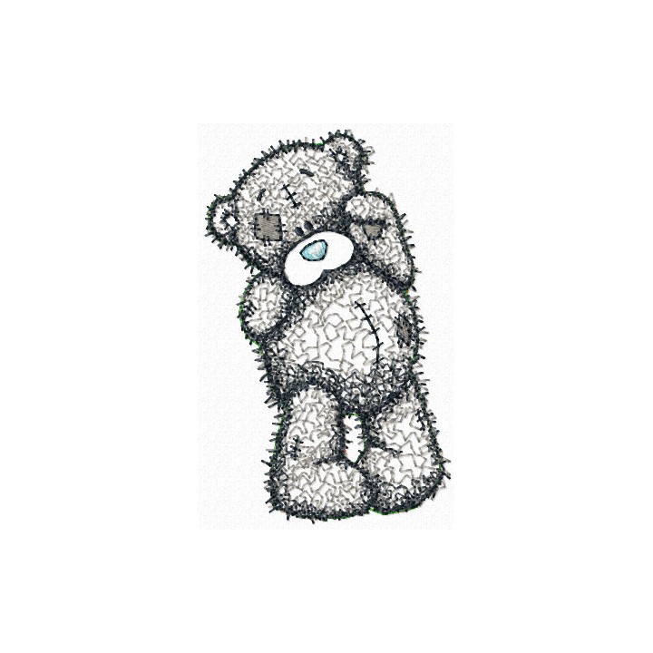 Teddy Bear bye bye applique embroidery design - Embroidery Design