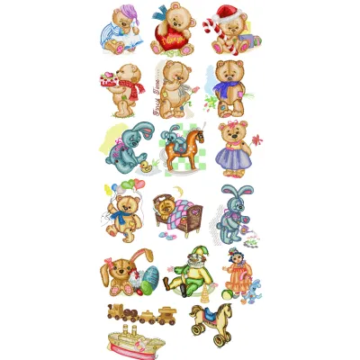 Old Toys Teddy Bear Embroidery Pack - 18 Vintage Designs