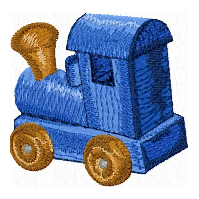 Wooden Train 1a Embroidery Design - Classic Toy Pattern