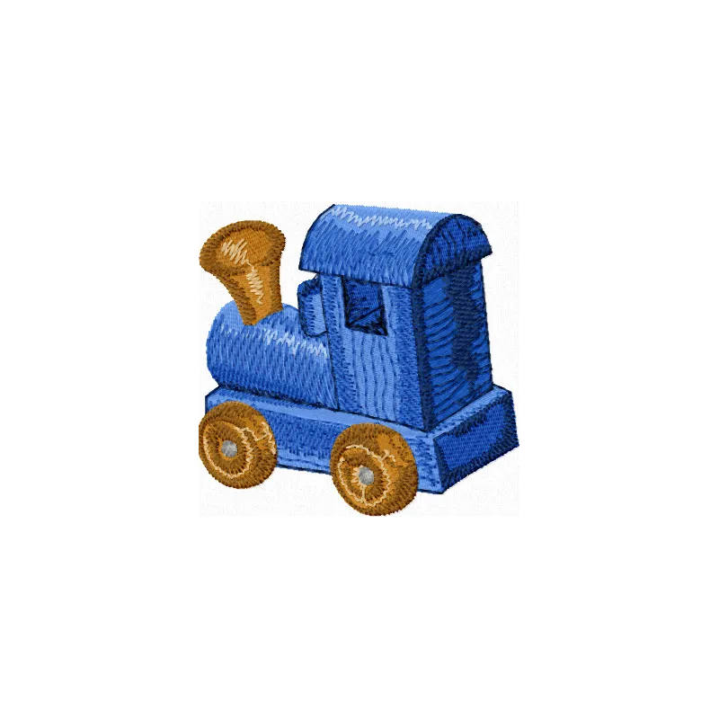 Wooden Train 1a Embroidery Design - Classic Toy Pattern