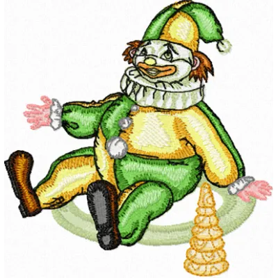 Clown Embroidery Design - Vintage Circus Fun Pattern