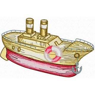 Wooden Boat embroidery design - Embroidery Design