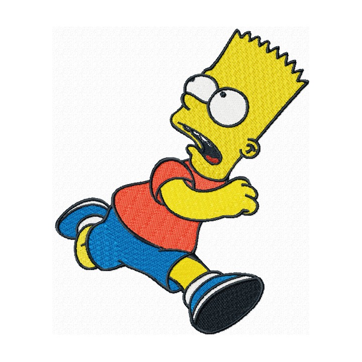 Bart Simpson running embroidery design - Embroidery Design