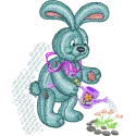 Rabbit in Garden Embroidery - Nostalgic Toy Design