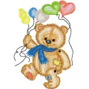 Bear with Balloons  embroidery design - Embroidery Design