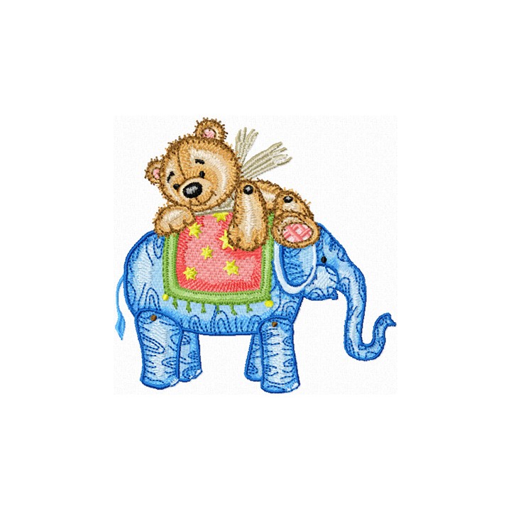 Teddy Bear and Elephant  embroidery design - Embroidery Design