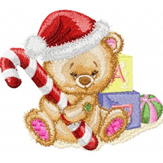 Christmas Teddy Bear with Gifts  embroidery design - Embroidery Design