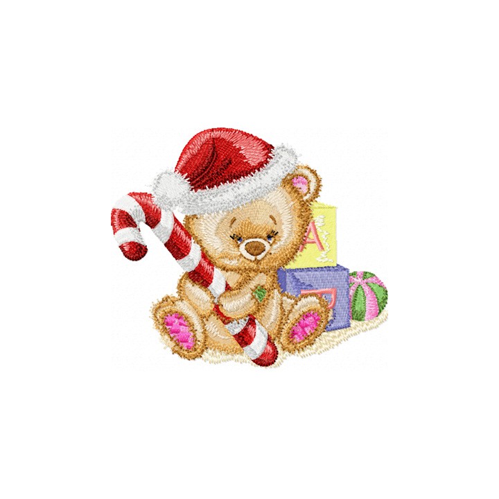 Christmas Teddy Bear with Gifts  embroidery design - Embroidery Design