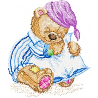 Teddy Bear Sleeping  embroidery design - Embroidery Design