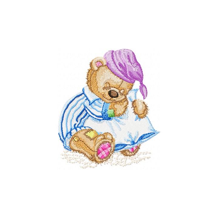 Teddy Bear Sleeping  embroidery design - Embroidery Design