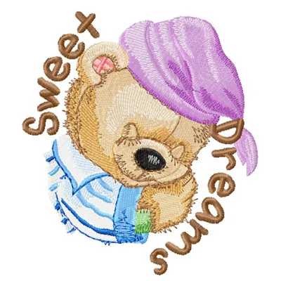 Old Toys Sweet Dreams My Baby embroidery design - Embroidery Design